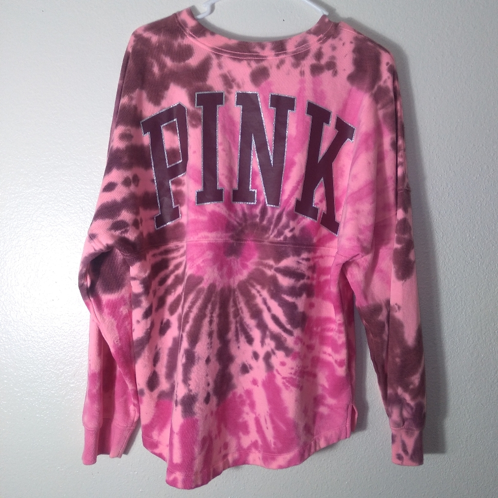 VICTORIA SECRET PINK Shine Tie-Dye Crew Neck Sweatshirt- Size M - Picture 4 of 14